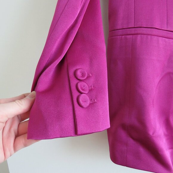 MARELLA Carrara Semi Fitted Satin Blazer in Fuchsia Purple - Size US 8 - Picture 6 of 13